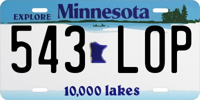 MN license plate 543LOP