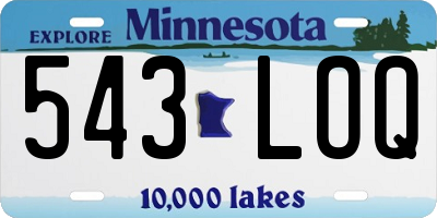 MN license plate 543LOQ
