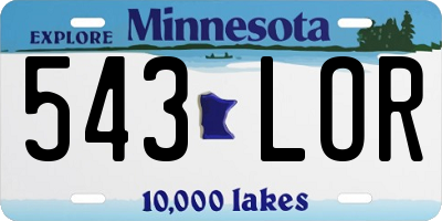 MN license plate 543LOR