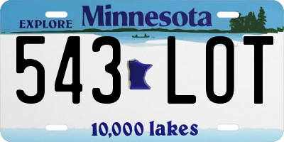 MN license plate 543LOT