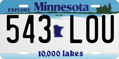 MN license plate 543LOU