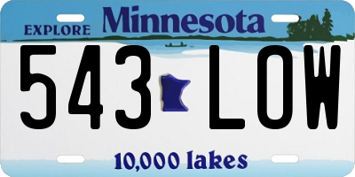 MN license plate 543LOW