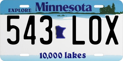 MN license plate 543LOX