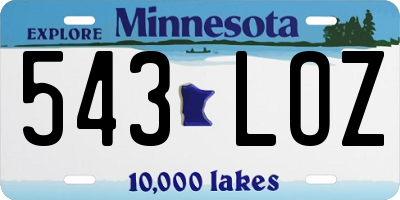 MN license plate 543LOZ