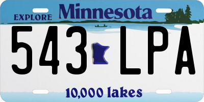 MN license plate 543LPA