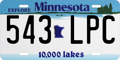 MN license plate 543LPC