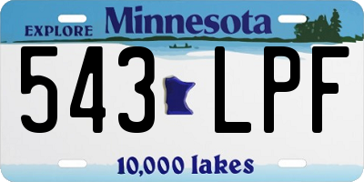 MN license plate 543LPF