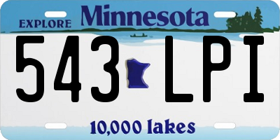 MN license plate 543LPI