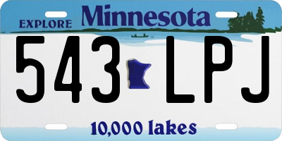 MN license plate 543LPJ