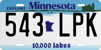MN license plate 543LPK