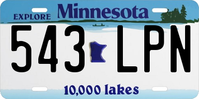 MN license plate 543LPN