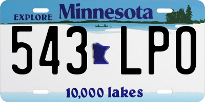 MN license plate 543LPO
