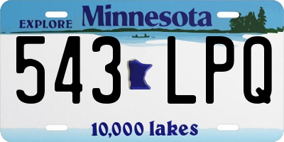 MN license plate 543LPQ