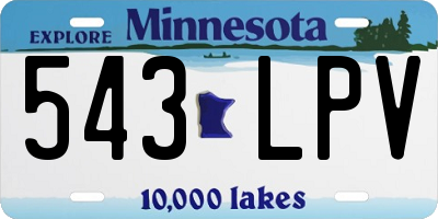 MN license plate 543LPV