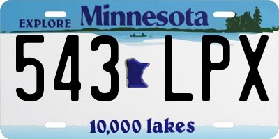 MN license plate 543LPX