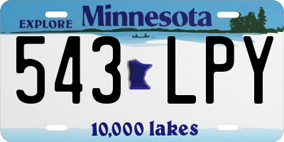 MN license plate 543LPY