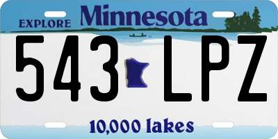 MN license plate 543LPZ
