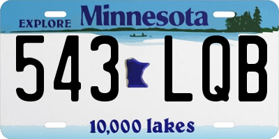 MN license plate 543LQB