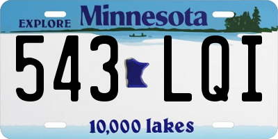 MN license plate 543LQI