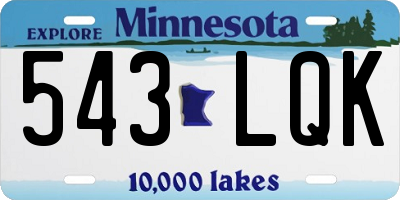 MN license plate 543LQK