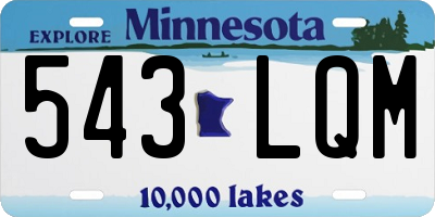 MN license plate 543LQM