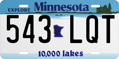 MN license plate 543LQT