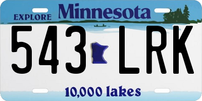 MN license plate 543LRK