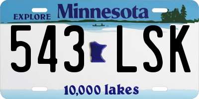 MN license plate 543LSK