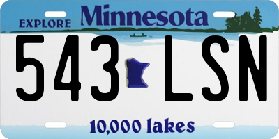 MN license plate 543LSN