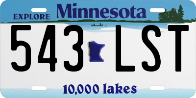 MN license plate 543LST