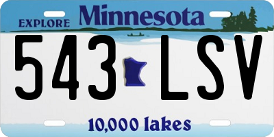 MN license plate 543LSV