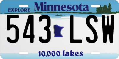 MN license plate 543LSW