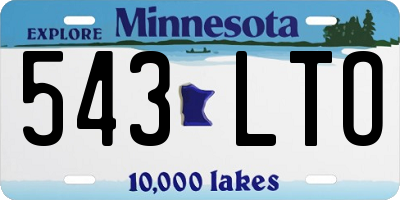 MN license plate 543LTO