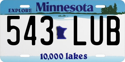 MN license plate 543LUB
