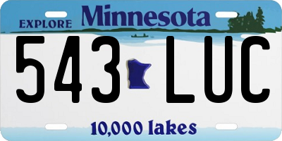 MN license plate 543LUC