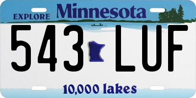 MN license plate 543LUF