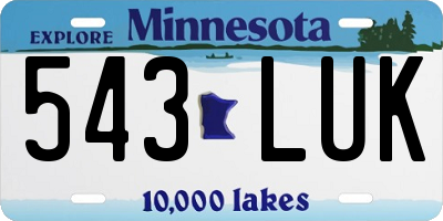 MN license plate 543LUK