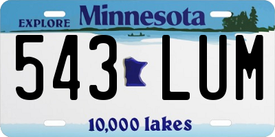 MN license plate 543LUM