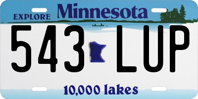 MN license plate 543LUP