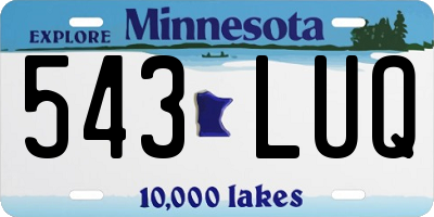 MN license plate 543LUQ