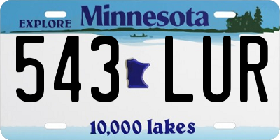 MN license plate 543LUR