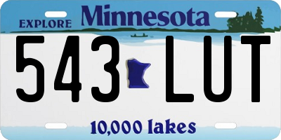 MN license plate 543LUT