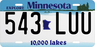 MN license plate 543LUU