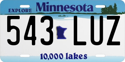 MN license plate 543LUZ