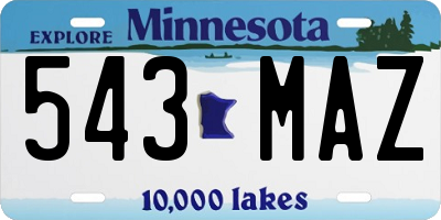 MN license plate 543MAZ