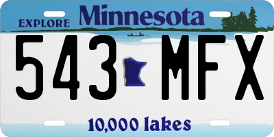 MN license plate 543MFX