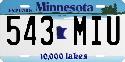 MN license plate 543MIU