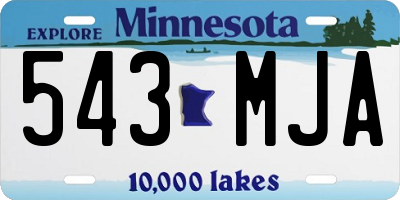 MN license plate 543MJA