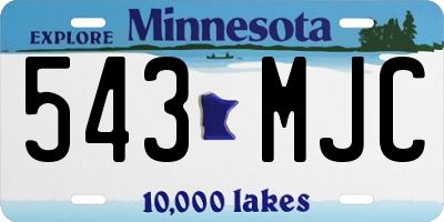 MN license plate 543MJC