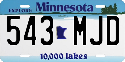 MN license plate 543MJD